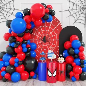 Palloncino arco ghirlanda Kit101 pz palloncino in lattice rosso opaco nero e blu reale per festa Super Spider Hero - Product Image 1