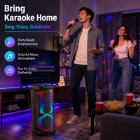 HANSUO HS-TS06P8 80W Speaker Karaoke Portabel 6 Inch dengan Baterai 7200mAh Lampu RGB USB FM dan Fungsi Rekaman