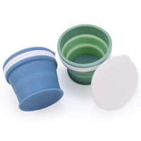 Gobelet à eau pliable en silicone de qualité alimentaire 170 ml 270 ml 350 ml, tasse à café pliable 5 couleurs, tasse à thé portable de poche pour les voyages