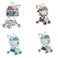 Poussette de luxe pour animaux de compagnie de haute qualité avec 4 roues, pliable facilement, petite taille, chariot pour voiture, promenade en plein air, voyage, chats, chiens