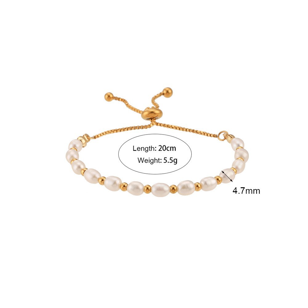 Bracelet de cordon de verrouillage perle d'eau douce