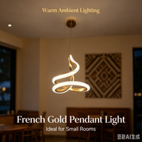 Lampe suspendue LED FGD 2027 Small Lustre Luxury, réglable en hauteur, 1m, 30W, haute luminosité, luminaire de plafond pour la maison