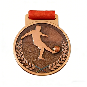 เหรียญโลหะชุบทองคุณภาพสูงรูปทรงกลม ออกแบบตามธีมกีฬา พร้อมโลโก้สั่งทำ สำหรับการแข่งขันฟุตบอล - Product Image 5