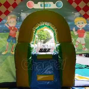 Château gonflable commercial à toit pour enfants, toboggan et aire de saut, thème Championnat de football, pour l'extérieur - Product Image 4