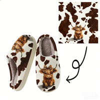Chaussons personnalisés à la mode, imprimés animaux personnalisables, logo, doublure en peluche, légers, toutes saisons, chaussures d'intérieur confortables
