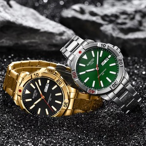 Drioshipping Reloj de cuarzo de moda para hombre Fecha automática Cronógrafo Elegante Acero inoxidable Silicona para negocios Deporte Antiguo - Product Image 6