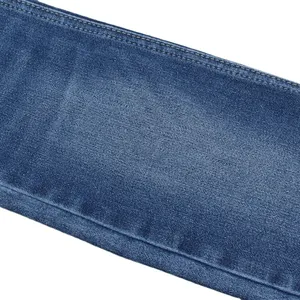 Dark Indigo 10.5 Oz Satin Dệt Cotton Điện Căng Denim Jeans Vải