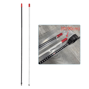 Antenne radio mobile CB 27 MHz, noire et blanche, 3 pieds, en fibre de verre, type fouet Fire Stick - Product Image 1