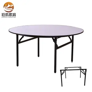 Table pliante de banquet d'hôtel 1.2m 1.5m 1.8m table ronde en PVC, table de réunion en bois massif table de mariage