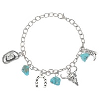 Lot de 4 bagues tendance pour femmes, en alliage turquoise, motifs fer à cheval, bottes de cow-boy et chapeau de cow-boy, bijoux de doigt