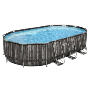 Bestway 5611R Ladder + swimming pool cover + oval large above-ground swimming pool