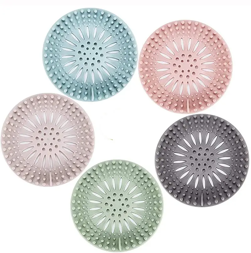 Kitchen Sink Anti-clogging Floor Drain Cover Hair Catcher Durable Silicone Hair Stopper Bathroom Shower Drain Covers