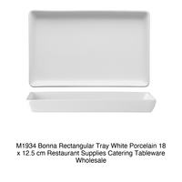 Plateau de service rectangulaire Bonna 18 × 12,5 cm en porcelaine blanche M1934