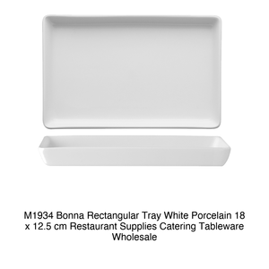 Bonna Plato Rectangular para Servir 18 × 12.5 cm Porcelana Blanca M1934 - Product Image 2