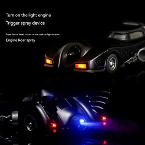 1:24 pressofuso Bat man Chariot in lega <span class=keywords><strong>auto</strong></span> modello giocattolo in plastica con suono e luce porte Pullback aperte per la decorazione - Product Image 4