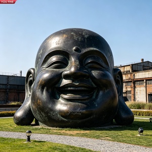 YOUFINE Statue de <span class=keywords><strong>Bouddha</strong></span> Maitreya en Bronze Coulé, <span class=keywords><strong>Bouddha</strong></span> Joyeux aux Oreilles Généreuses, Sculpture Artistique pour Ornement de Zone Artistique de Parc Industriel Créatif - Product Image 2