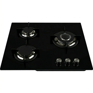 Cuisinière à gaz encastrable 3 brûleurs avec plaque de cuisson en verre trempé - Product Image 1