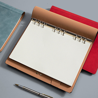 A4 B5 taille logo personnalisé en cuir PU affaires Document organisateur classeur 6 anneaux classeur Padfolio portefeuille cahier pour les femmes