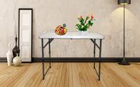 Tables pliantes carrées en aluminium blanc robuste de 4 pieds pour événements, pique-niques et usage en entrepôt - Mobilier d'extérieur moderne