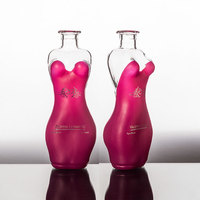 Bouteille de Tequila vide de 750 ml en forme de femme, couleur personnalisée rose rouge, design original