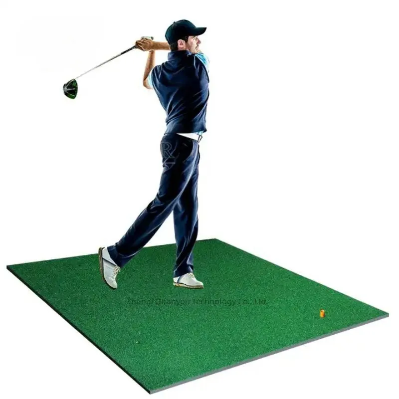 TY-1085G High Quality Indoor Golf Driving Range Mat Anti-Skip Nylon Turf Golf Simulator Mat With Rubber Foam Padding