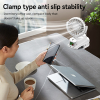 Ventilateur brumisateur portable rechargeable à clipser, 4 vitesses, silencieux, avec réservoir d'eau de 20 ml pour la maison et le bureau