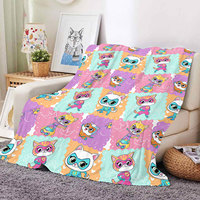 Hochwertige Cartoon-Anime-Kinderdecke aus Weichem Stoff mit Niedlichem Kätzchen-Druck, Fleece-Flanell Kinderwurfdecke