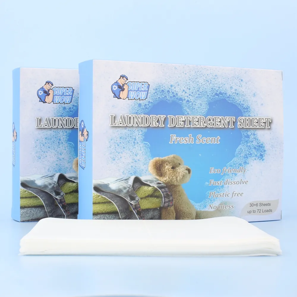 Laundry Detergent Sheet 100% Soluable Residue-free Biodegradable Colors Care Laundry Detergent Sheet