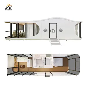 Factory Wholesale Mobile Homes Luxury Capsule House Modern Tiny House 2 Bedroom Prefab House
