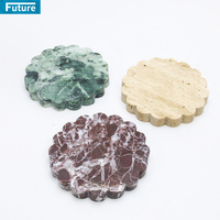Ensemble de sets de table et sous-verres en marbre moderne et créatif Futurestone - Vaisselle de bar et de maison avec sous-verre personnalisable
