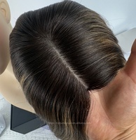 JX Original # 4/27 Topper capillaire à base de soie, mèches brunes, noué à la main, effet cuir chevelu réel, toupet de couronne pour femmes aux cheveux clairsemés, vente en gros pour salons