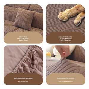 Nouvelle Housse <span class=keywords><strong>de</strong></span> Canapé Extensible en Velours Minimaliste Moderne 2026 – Protection Universelle Haut <span class=keywords><strong>de</strong></span> Gamme pour Toutes Saisons - Product Image 4