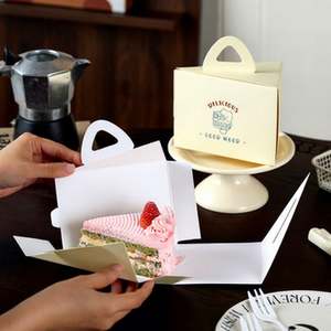 Caja de Embalaje Triangular Mate para Pastel en Rodajas, Portátil, con Soporte de Papel, Tamaños de 6 y 8 Pulgadas - Product Image 2