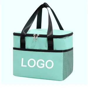 Wholesale Beach Picnic Champagne Insulated Container Square Portable 1 Shoulder Logo Customization Luxury Cooler Bag