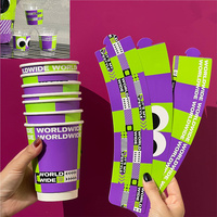 Manchons de tasses en carton ondulé personnalisés imprimés en gros pour boissons chaudes, cadeaux promotionnels d'affaires