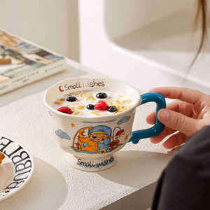 Zuo Mu Ceramic Cup With Handle 300Ml Kids Home Office Breakfast Coffee <b>Mug</b> <b>Reusable</b> Gift For Children And Adults - Product Image 4