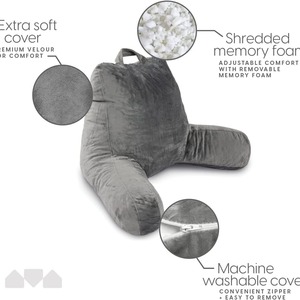 Giường TV <span class=keywords><strong>sofa</strong></span> tựa lưng đọc sách gối lớn giường còn lại gối đọc sách gối với cánh tay có thể tháo rời Bìa trở lại hỗ trợ đệm - Product Image 2