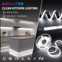 Bande LED COB 24V 480 LED/m 3000K CRI90 8mm Flexible, Dimmable, Intelligente, Auto-adhésive, Sans Points Noirs
