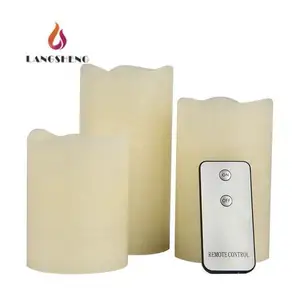 Good quality LED Christmas tall pillar scented candles in bulk with remote control