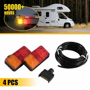 Ensemble de feux arrière LED 12V, lentille rouge ambre, compatible universellement avec les remorques, les camions, les UTEs, les 4x4, les caravanes - Product Image 6