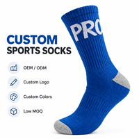Chaussettes de sport personnalisées OEM ODM avec logo, faible MOQ, chaussettes athlétiques côtelées avec bout et talon contrastants pour l'entraînement de basketball et de football