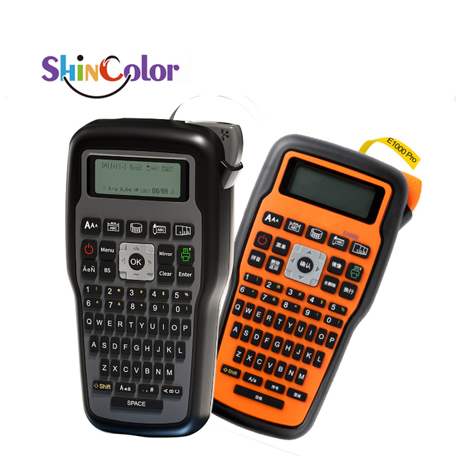 FOR ShinColor E1000 Portable Handheld Cable Label Maker Thermal Transfer USB+Battery Powered Industrial Home Office Use in Stock