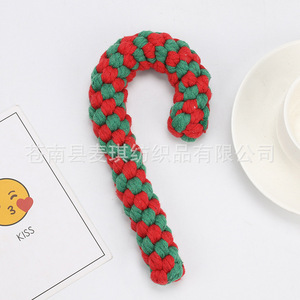 Juguete de Cuerda de Algodón Trenzado para Perros, con Diseño Navideño de Mascotas Adorables de Maggie, para Masticar y Limpiar los Dientes - Product Image 1
