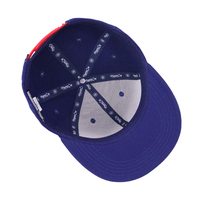 Pengiriman cepat topi bordir 6 Panel pola bordir Amerika Serikat topi Visor datar bulat kain campuran wol topi luar ruangan modis