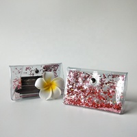 Sacs d'emballage de cosmétiques transparents, sacs de maquillage à paillettes, pochettes transparentes pour liquide à paillettes avec votre propre logo, nouvelle collection 2022