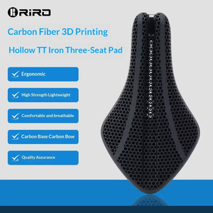 Sillín de <span class=keywords><strong>Bicicleta</strong></span> RIRO de Fibra de Carbono Impreso en 3D, Hueco, para Triatlón, Ultraligero, con Rieles de Carbono, Ergonómico y Transpirable, para Ciclismo de Carretera - Product Image 2