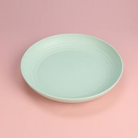 Assiettes en paille de blé incassables, 6 pièces, 20 cm, assiettes rondes en plastique réutilisables, ensemble d'assiettes à dîner en PP