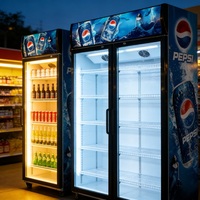Vente chaude Réfrigérateur à boissons à porte simple et double en verre Vitrine réfrigérée pour boissons Congélateur Équipement de réfrigération