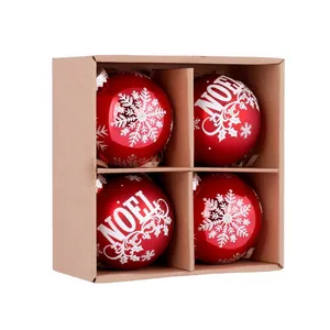 Preço De Fábrica Grande Brilhante Único Vidro Vermelho Decorações De Árvore De Natal Bolas Enfeites De Bola De Natal Personalizado
