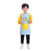 Weavewin Tablier d'art en coton imperméable imprimé avec logo personnalisé à manches longues pour la maternelle Tablier d'habillage inversé Peinture Smock pour enfants